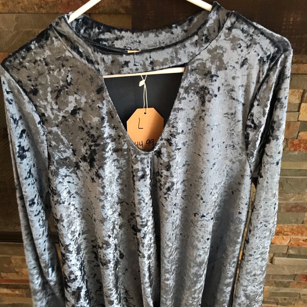 New Navy Velour Shirt